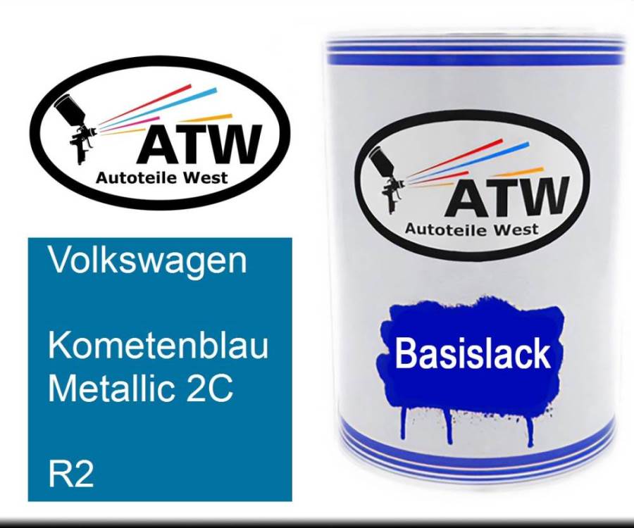 Volkswagen, Kometenblau Metallic 2C, R2: 500ml Lackdose, von ATW Autoteile West.